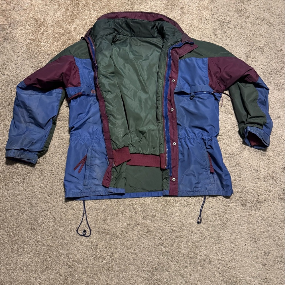Vintage 90s Columbia Blue and Brown Jacket size XL for men 3 in 1